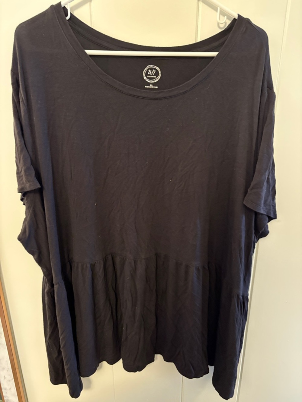 Relaxed Black Peplum Tunic - 24/7 Comfort